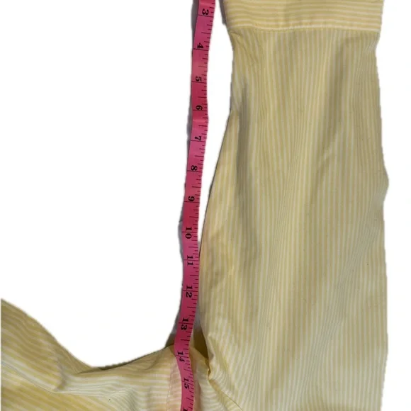 Chico's Striped Butter Yellow Button Down Shirt Sz 2 - Picture 2 of 11